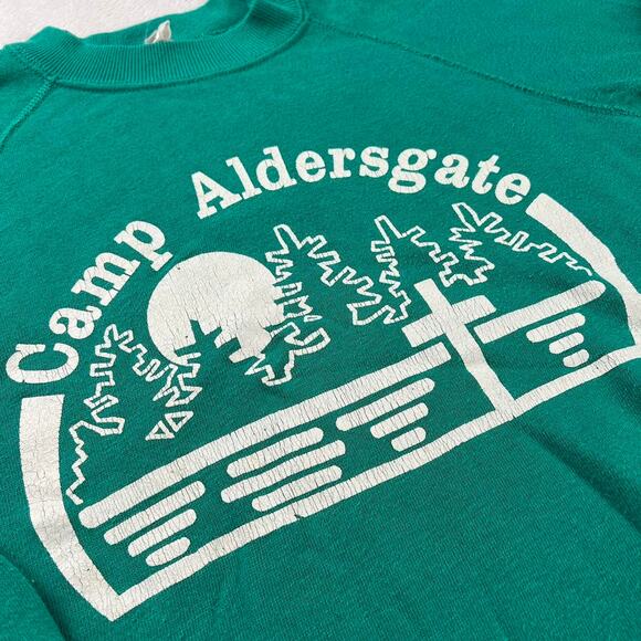 Camp Aldersgate Vintage Jesus Religious Sweatshirt Vintage Velva Sheen SZ Small - Picture 5 of 6